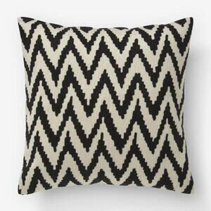 West Elm Chevron Crewel Embroidered Pillow Covers 20x20 Set of 2 Cotton